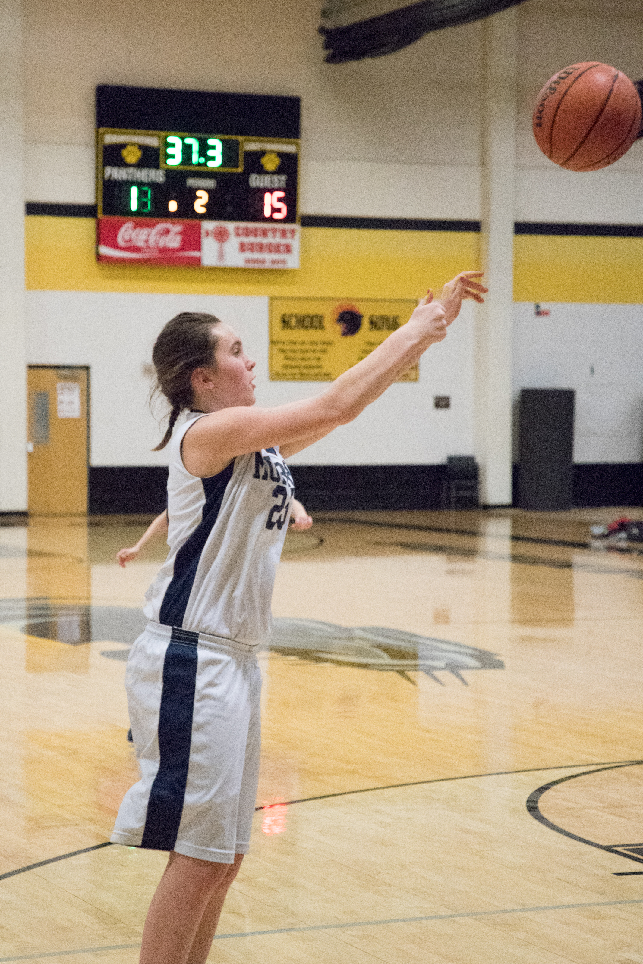 Grace Meentemeyer makes a basket in the second period.