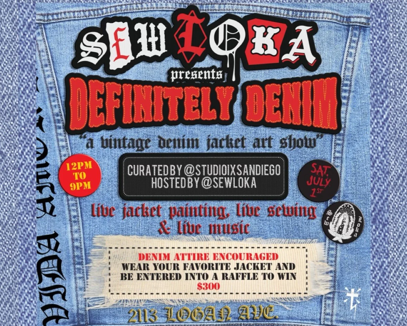 Sew Loka Presents "Definitely Denim" A Vintage Denim Jacket Art Show 