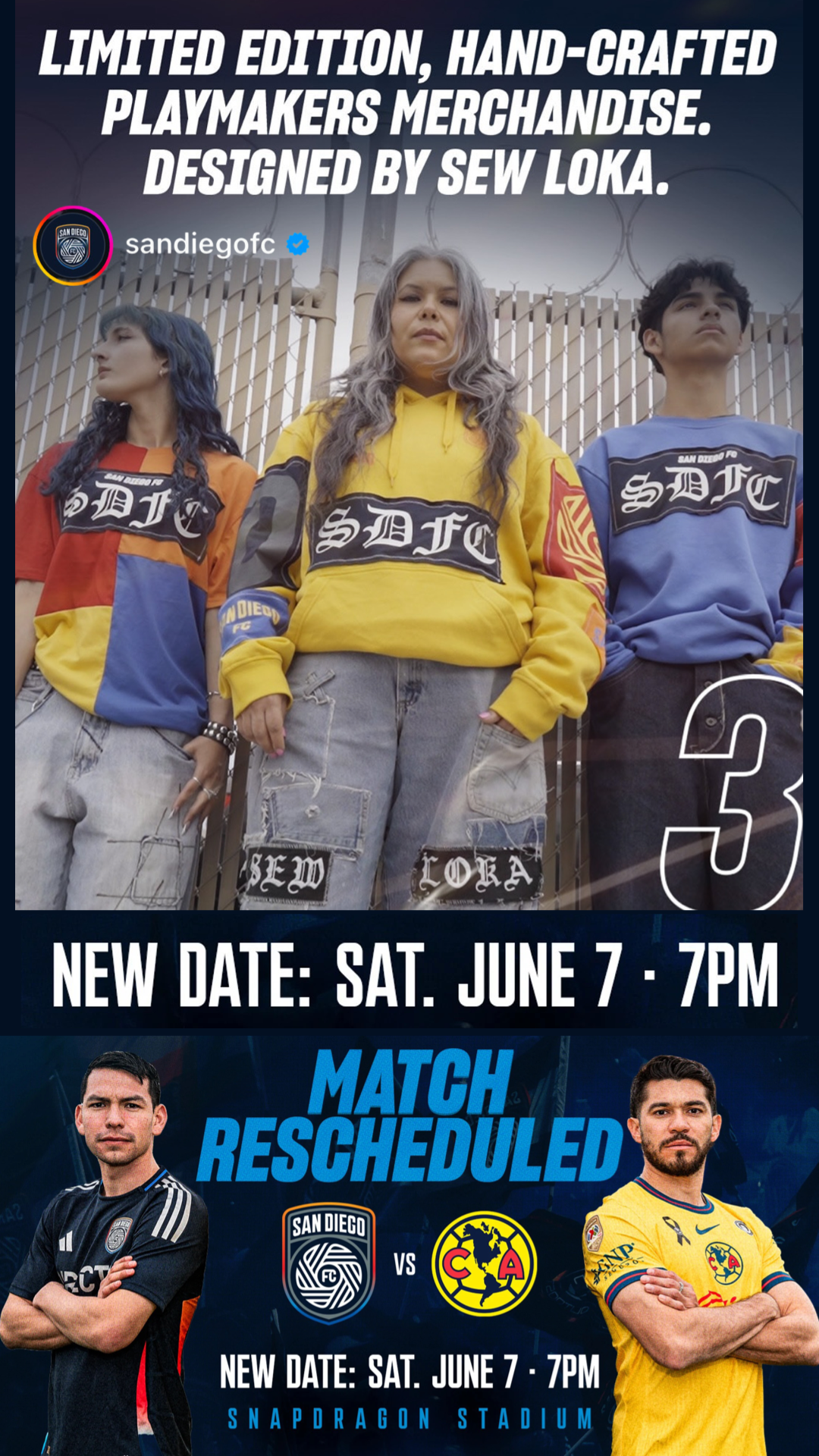 Sew Loka x SDFC "Merch of the Match Collab" (6/7/25)