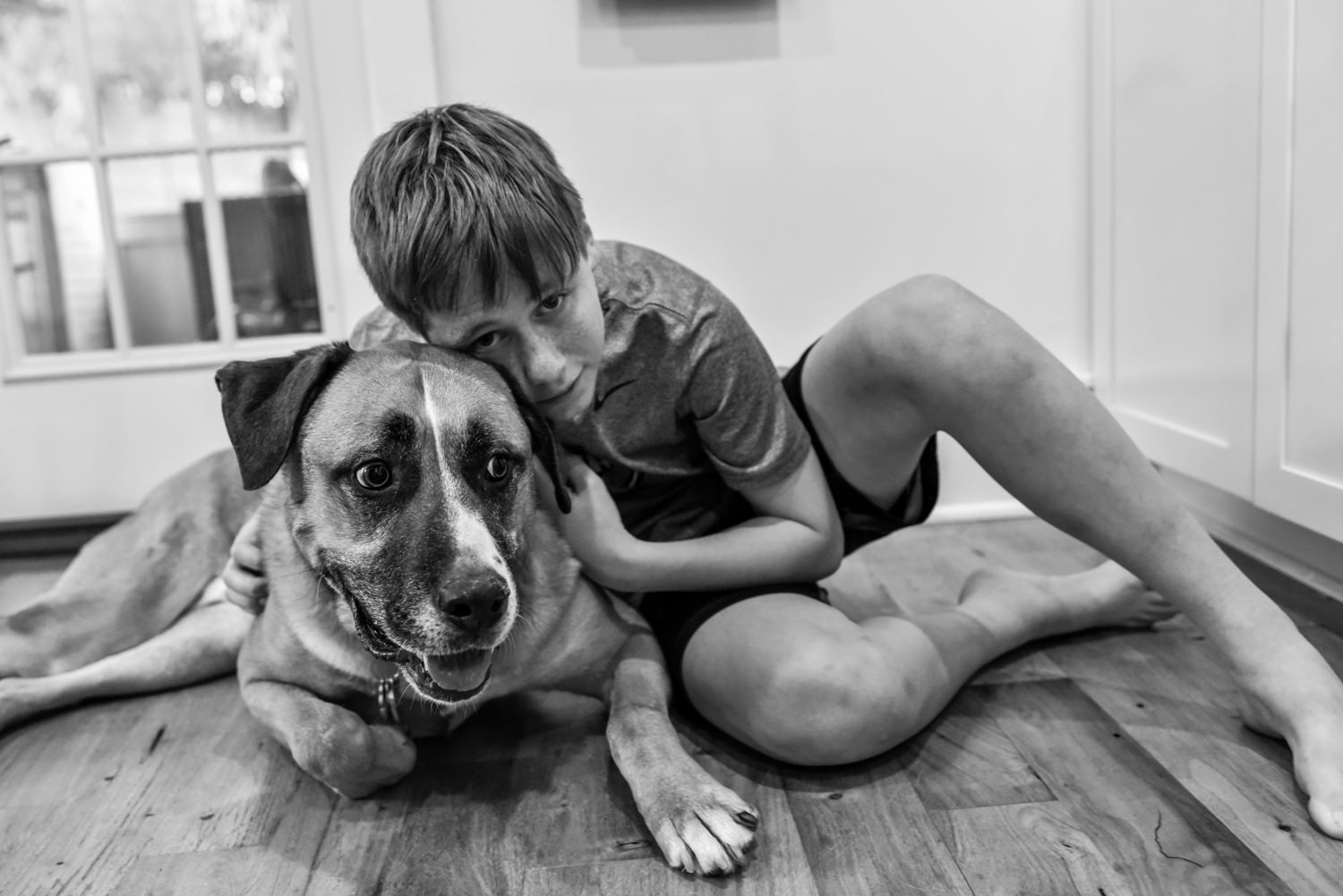 portrait of an arlington va boy and his dog