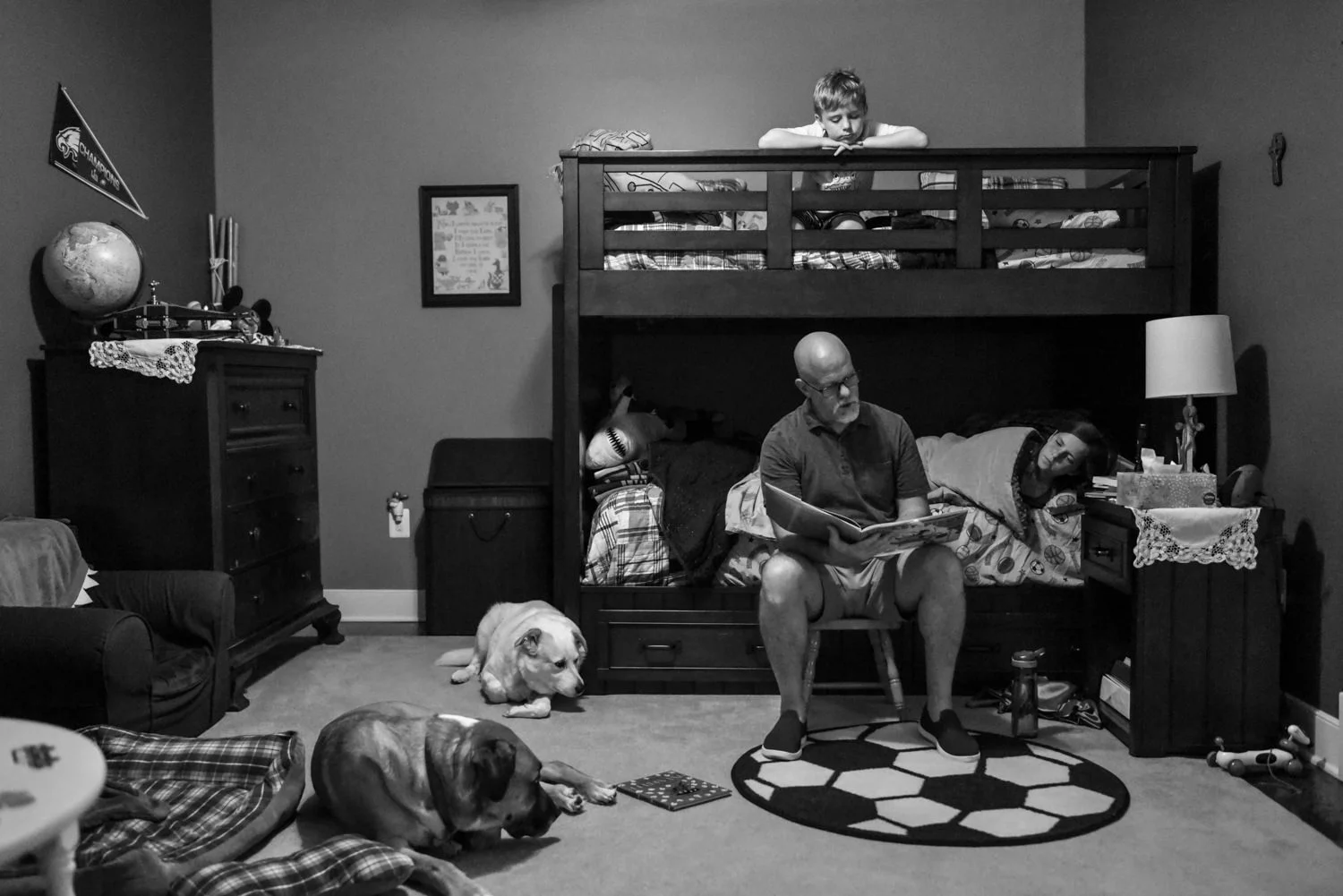 dad reads a bedtime story