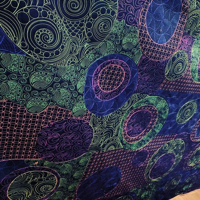 Black and neon wholecloth #quilt, original design