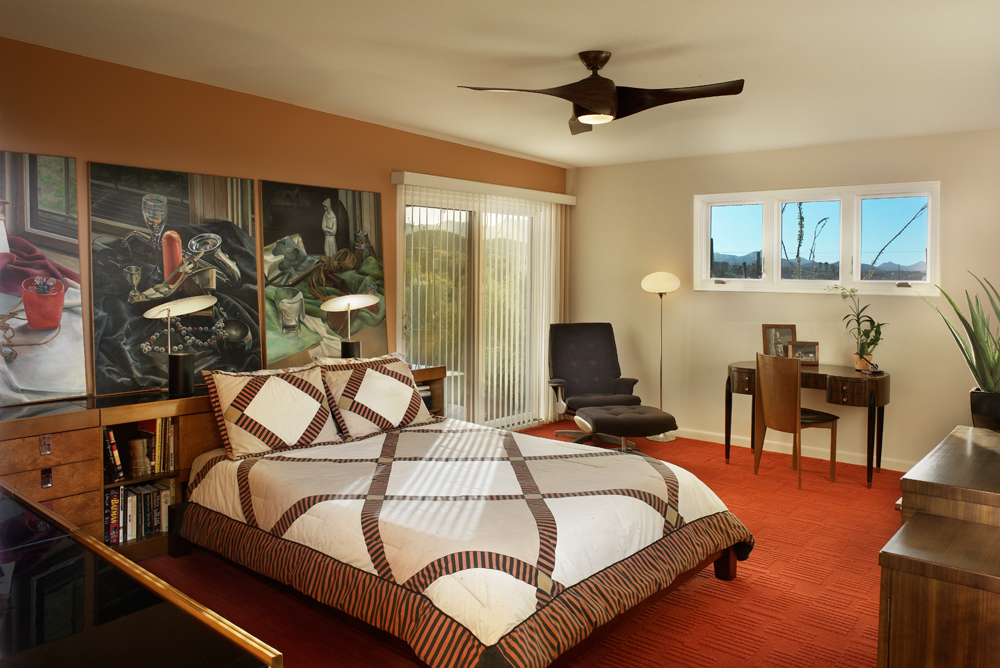  Standing in the newly relocated doorway, the eye is drawn to the  exterior mountain views, outside the new windows and sliding glass door.   