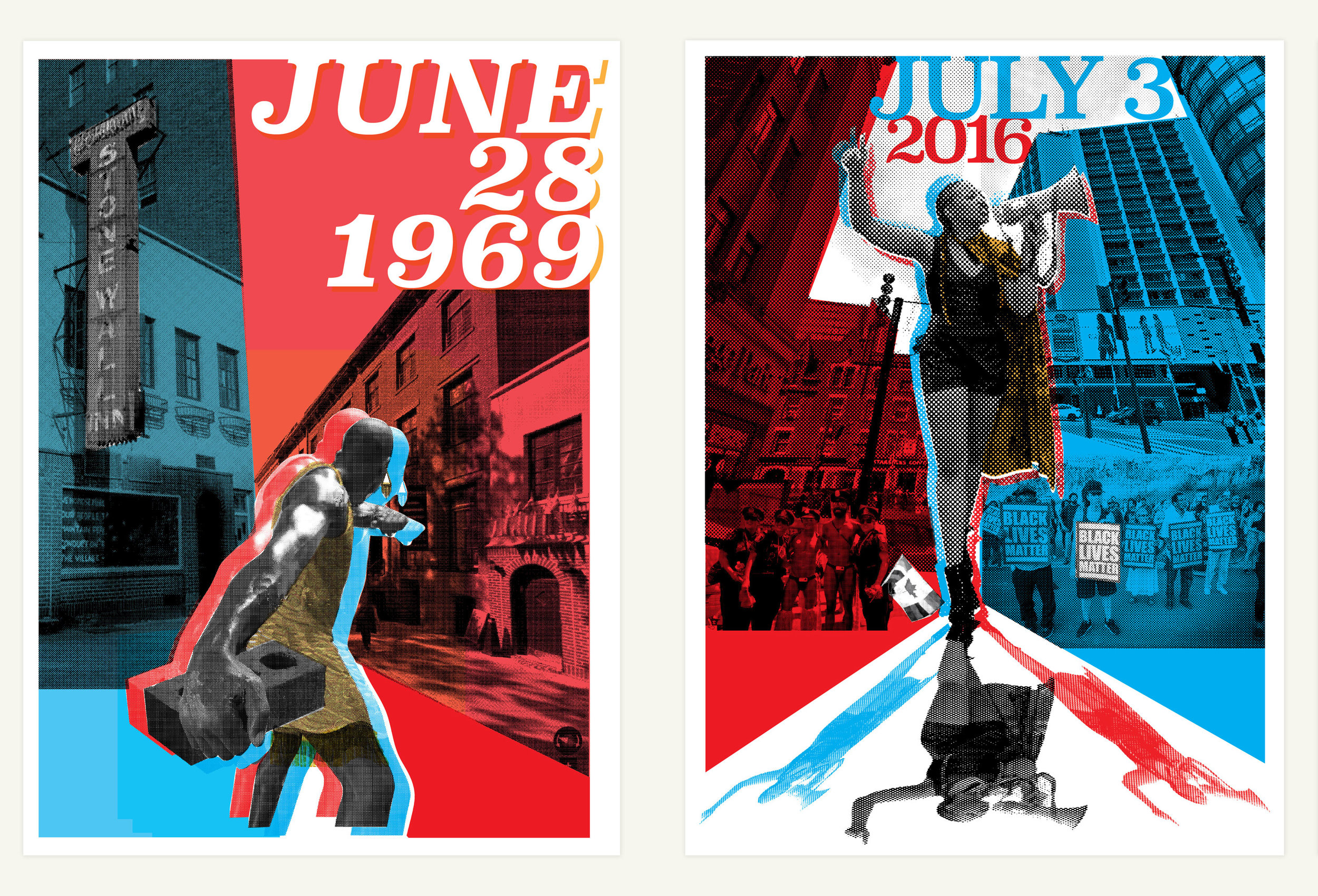 June 28, 1969 / July 3, 2016 - screenprints