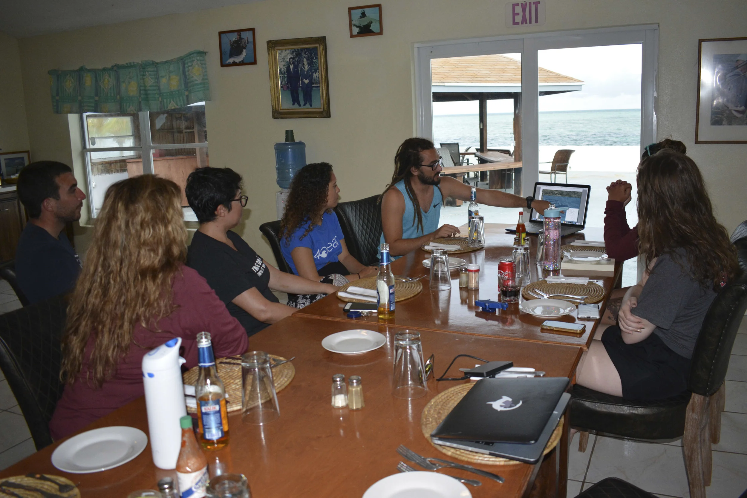 An evening lecture on shark social behavior