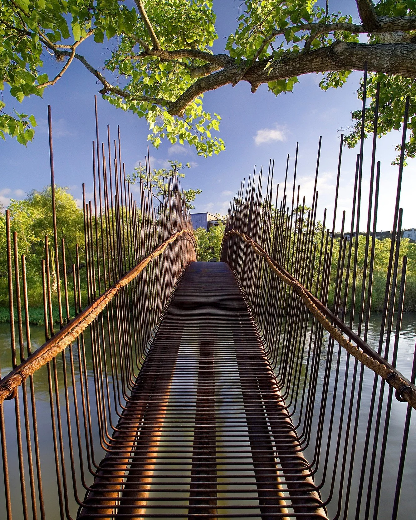 &ldquo;The #PedestrianBridge explores, through materials and a magical structural strategy, a light touch. It is hard to imagine a work more inseparable from nature. This lyrical intervention unites the landscape, water and sky.&rdquo; &ndash; Thomas