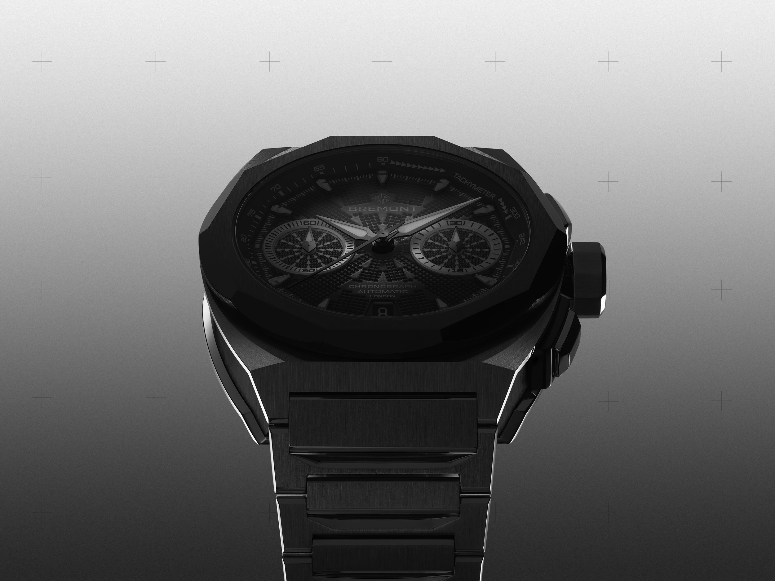 A hero image of the Bremont Supernova - used early in the launch as it is still a dark and moody shot that doesn't give everything away.