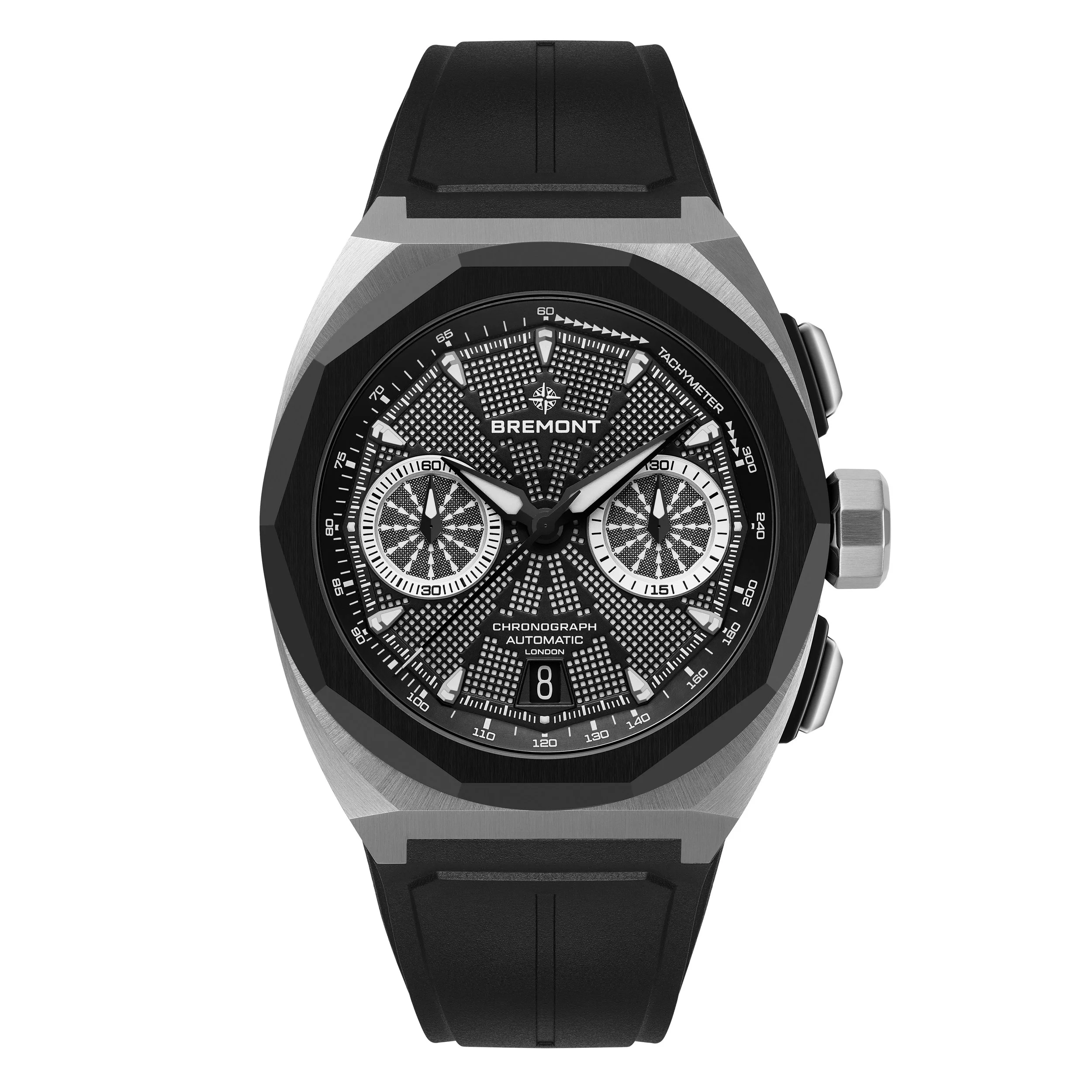 E-com photo of the Bremont Supernova with a rubber strap