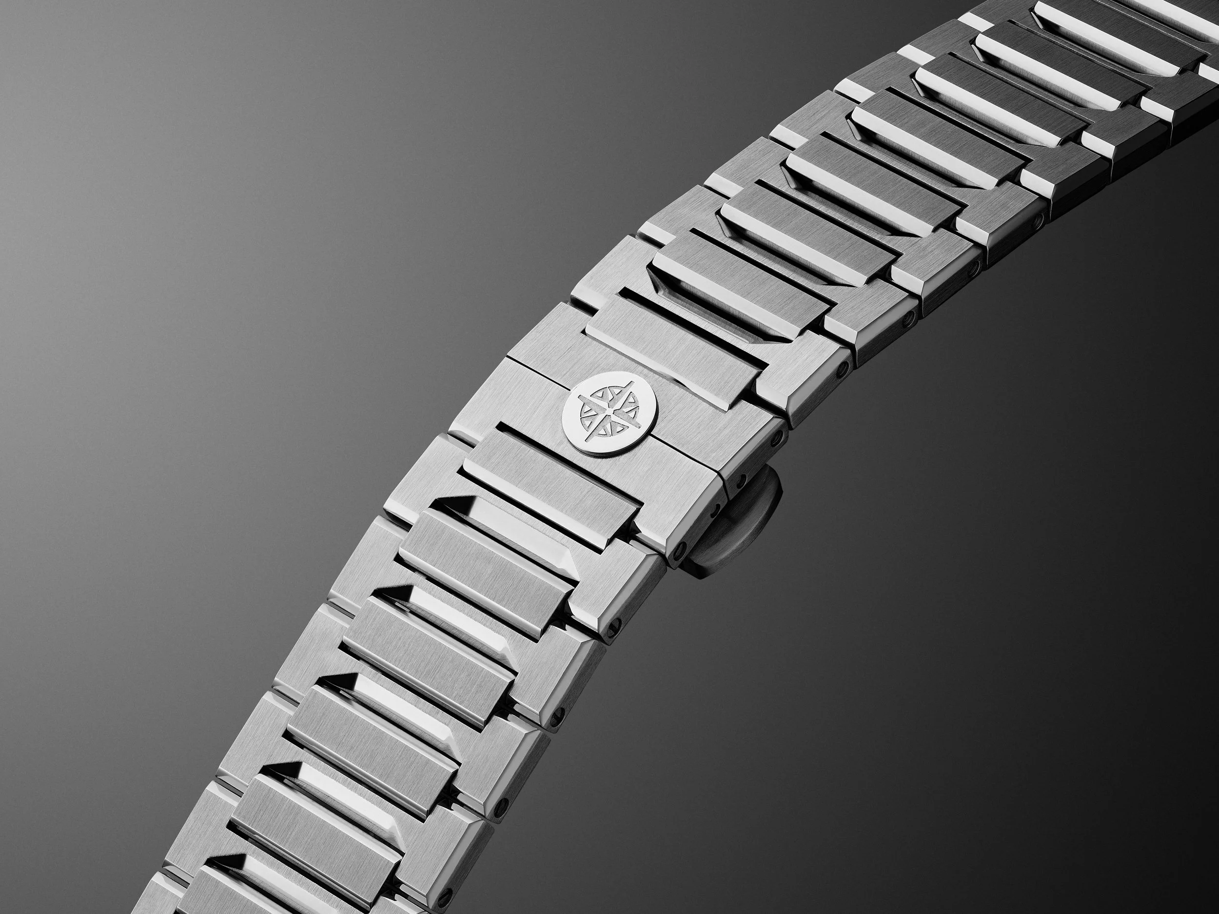 A detail shot of the Bremont Supernova Steel strap