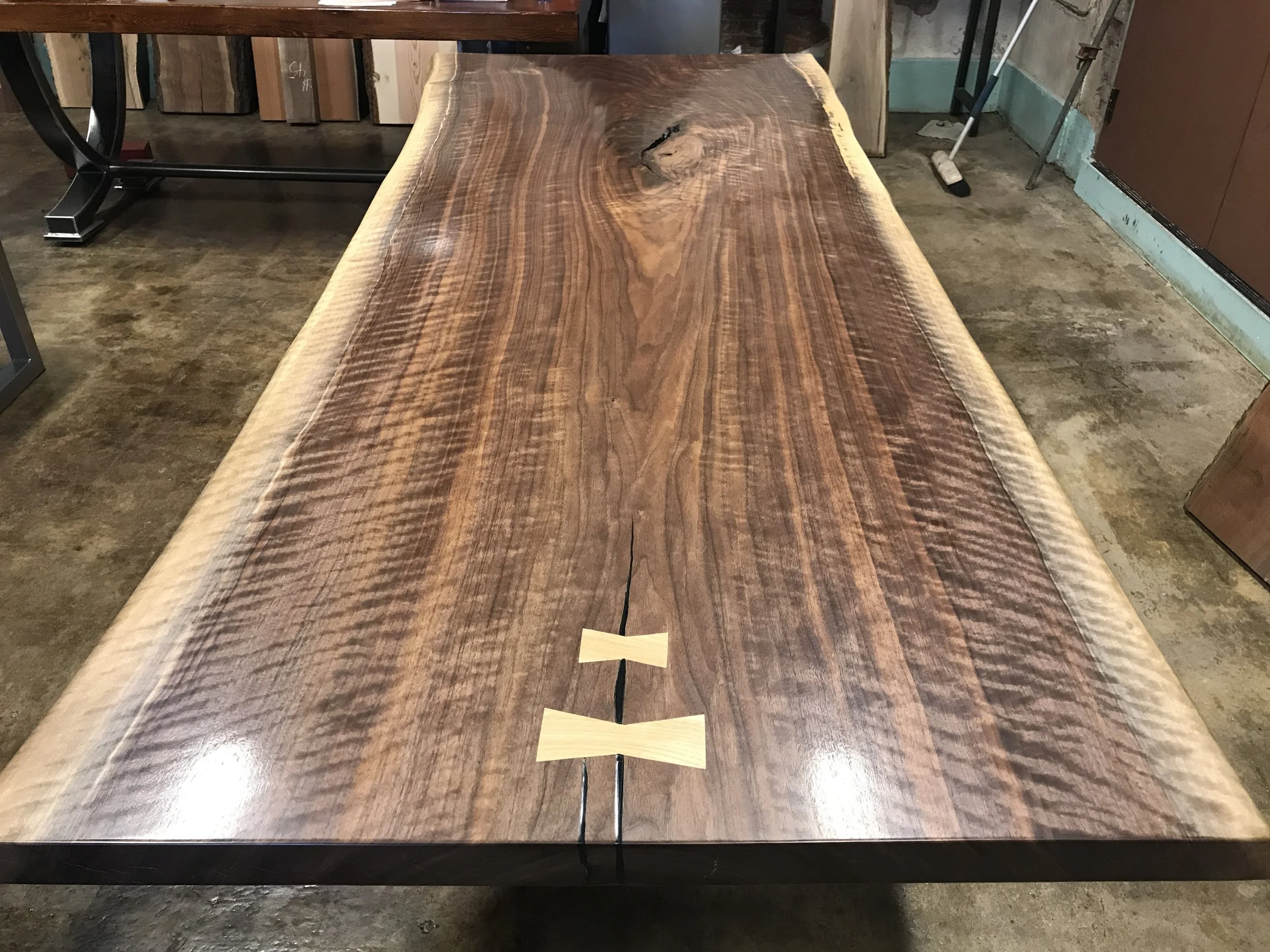 Oklahoma Curly Black Walnut Table *sold