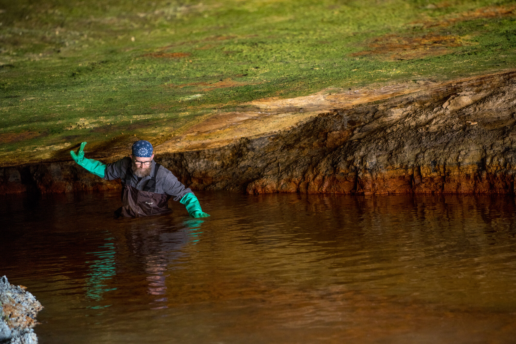  John Sabraw,  Bat Gate Cave AMD Seep Sulfer Springs, OH.  Photograph goes to Ben Siegel. 