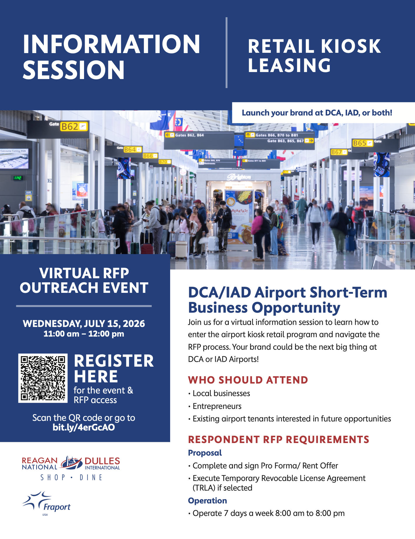 Launch Your Brand at DCA &amp; IAD – Virtual Retail Kiosk Information Session