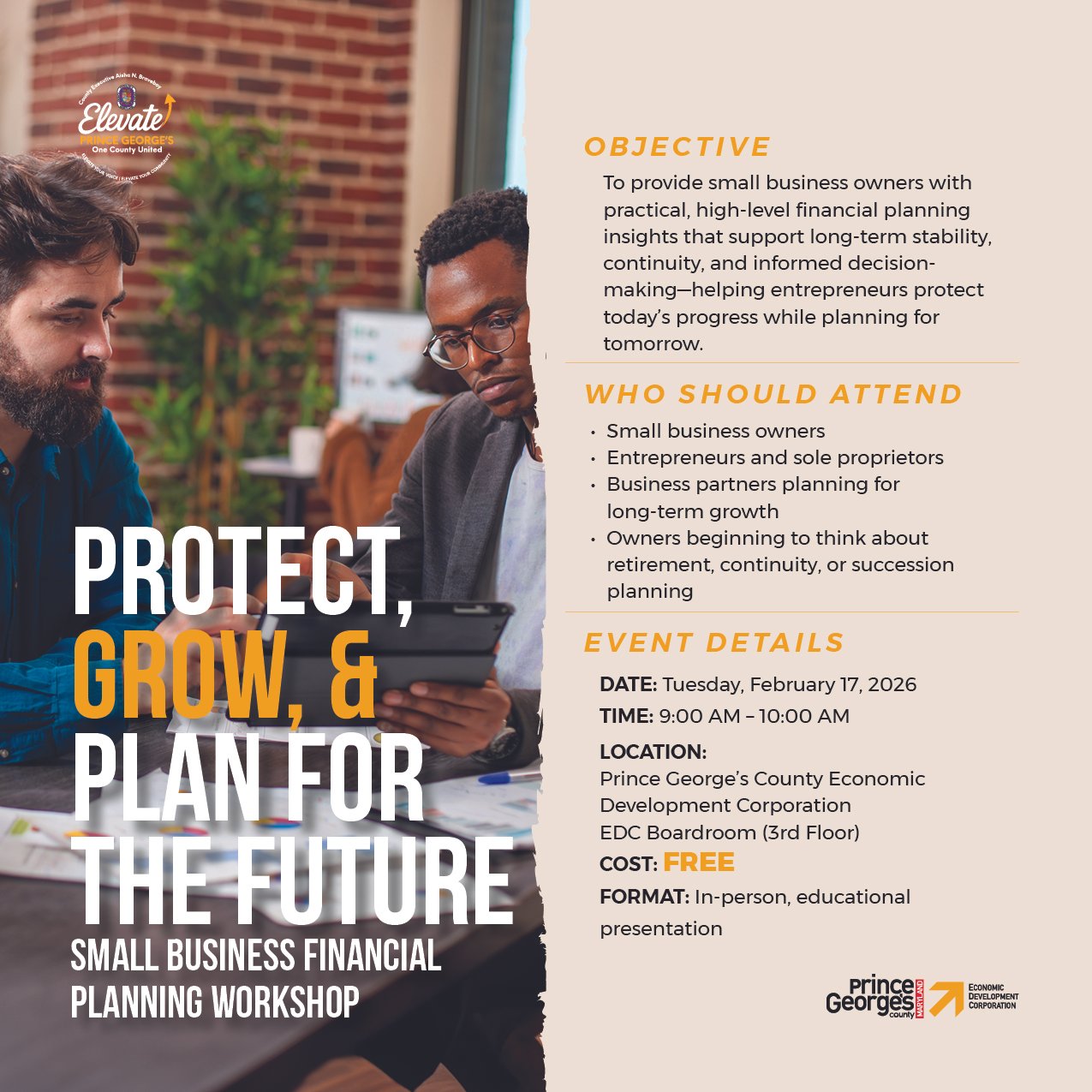 Visual Reference: Protect Grow Plan For The Future Small Business Financial Planning