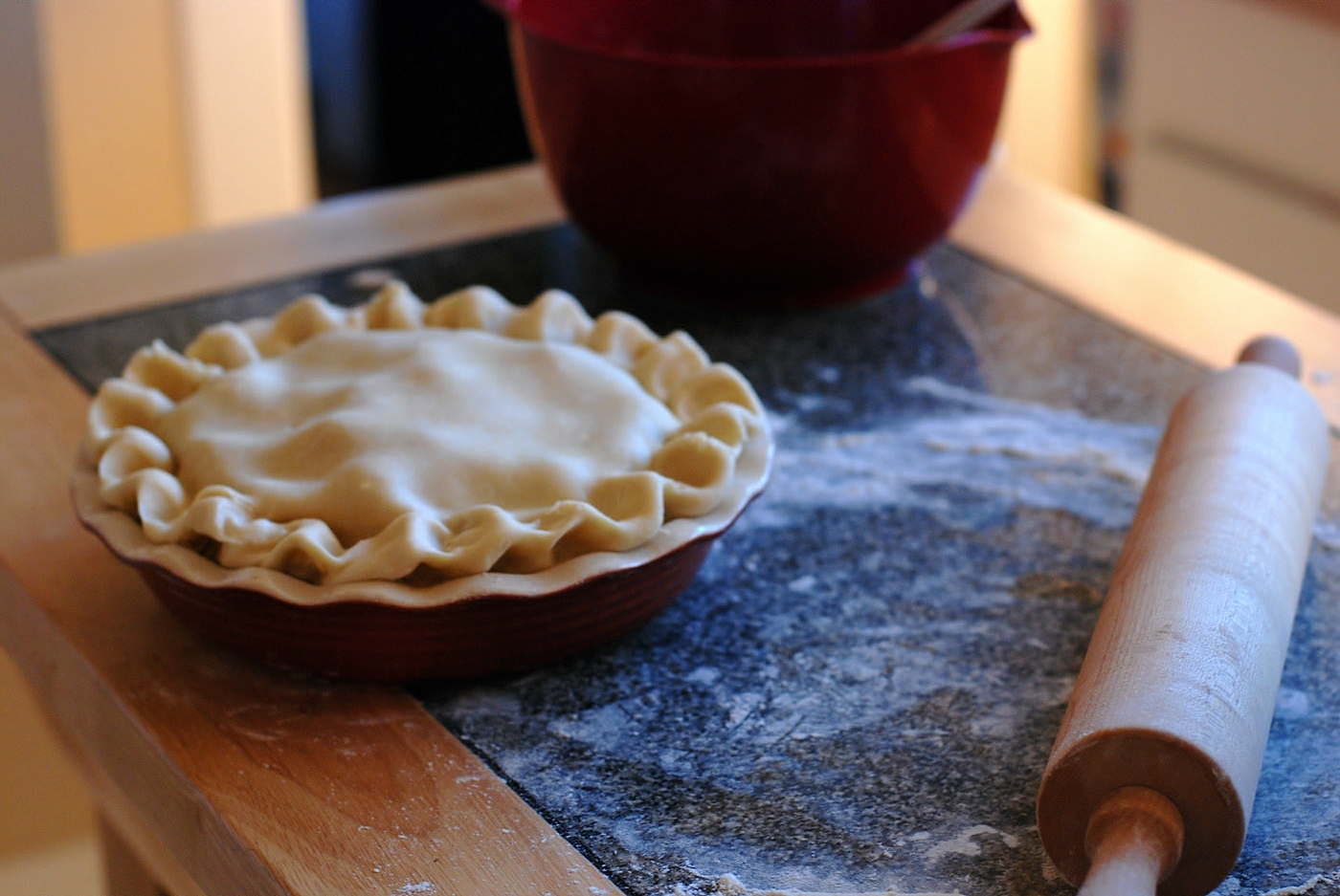 A delicious pie waiting to be baked, from Wiki Commons