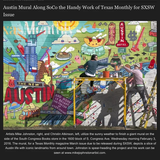 Texas Monthly Mural, Design by Aaron Meshon