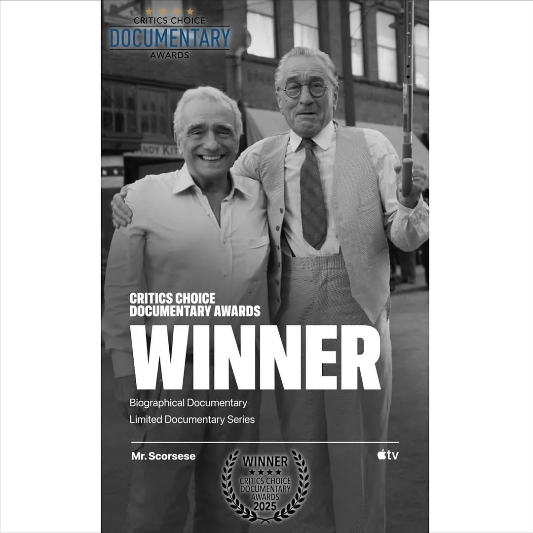 2 is better than 1! &ldquo;Mr. Scorsese&rdquo; takes home two Critic&rsquo;s Choice Awards for Best Biographical Documentary and Best Limited Documentary Series 🏆🏆 Congrats to everyone on the team! 👏🏼

Co-executive produced by Robert Fernandez an