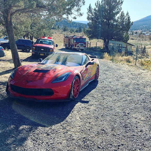 Under police &amp; fire escort deep into Central Oregon to visit an awesome little guy with Make-A-Wish.