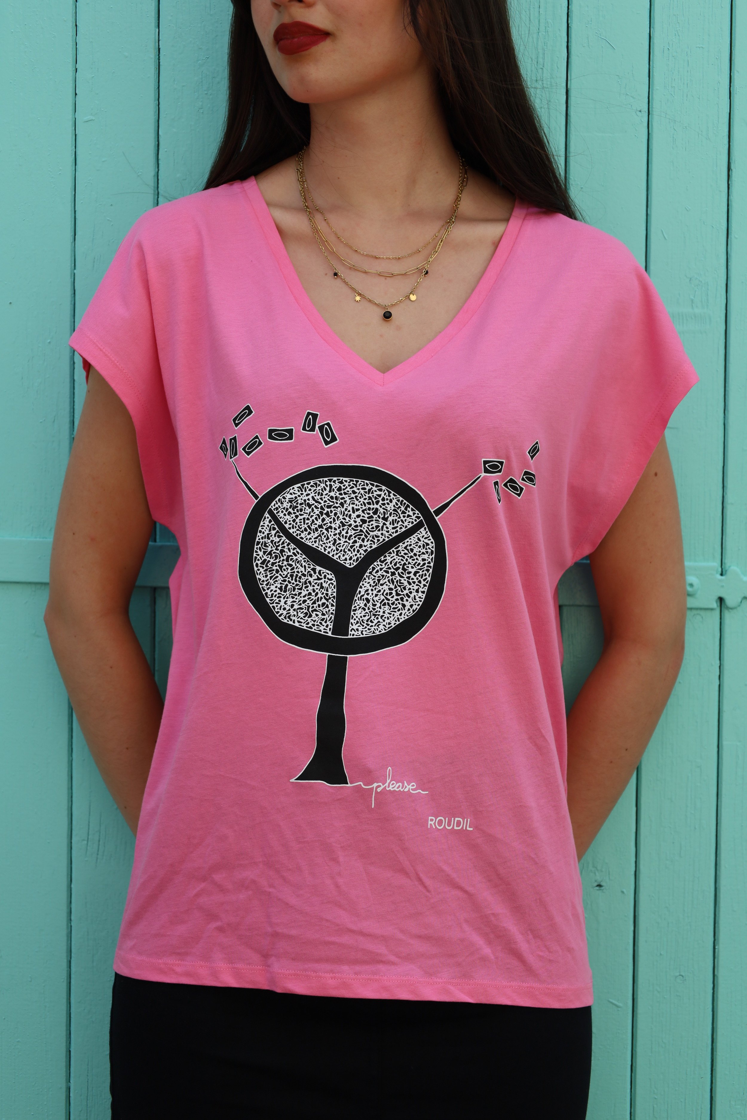 F Peace Tee Pink Front.JPG