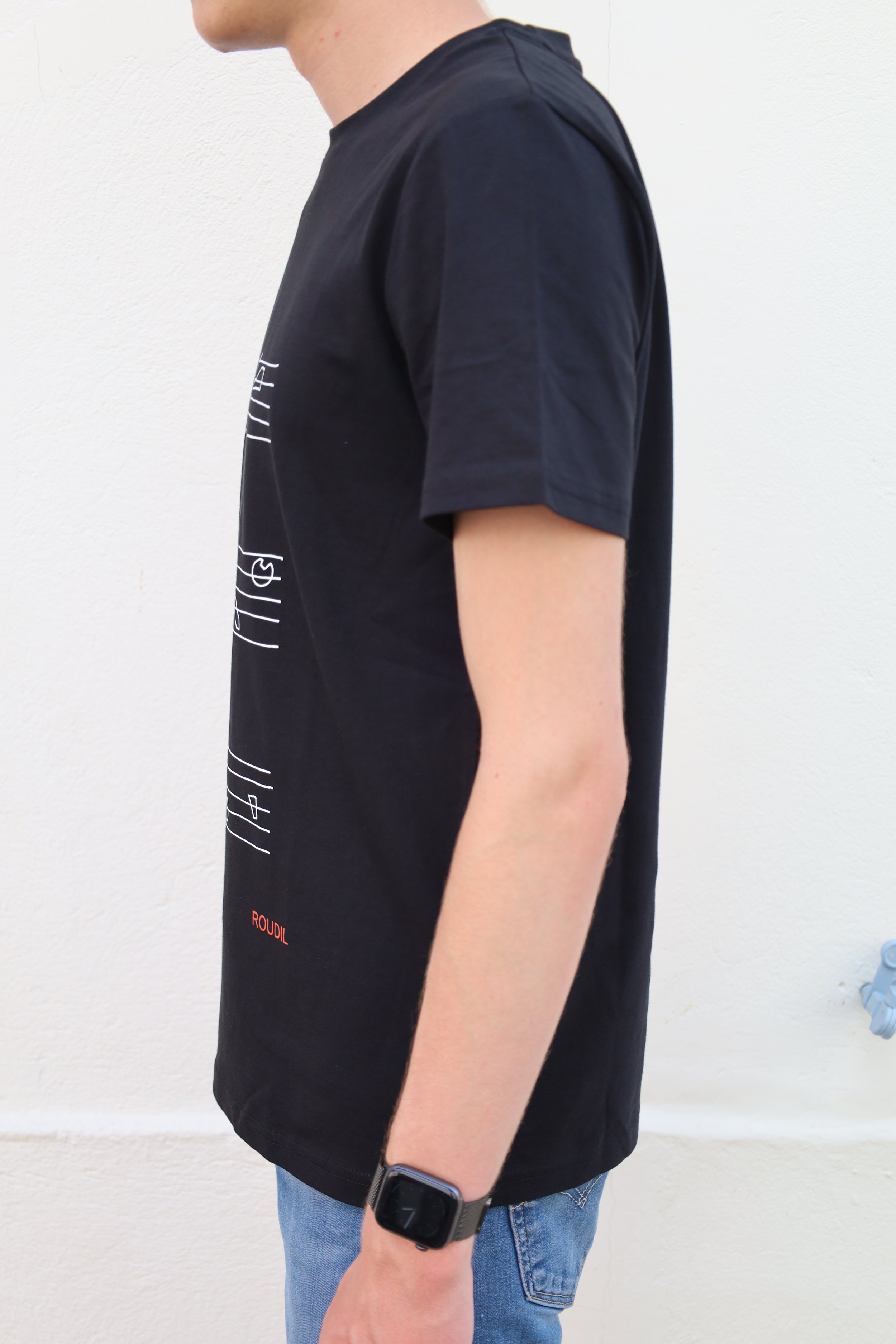 3 Portes Bruno Roudil T Shirt Noir Black Short Sleeve Side.JPG