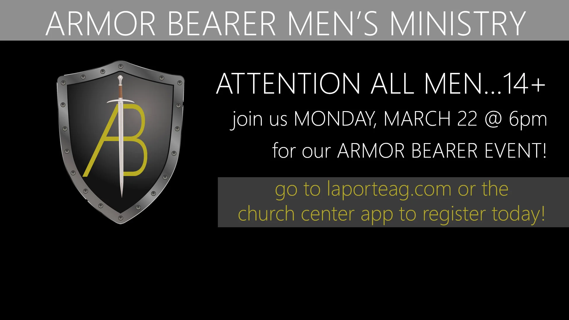 ARMOR BEARER Men's Night 