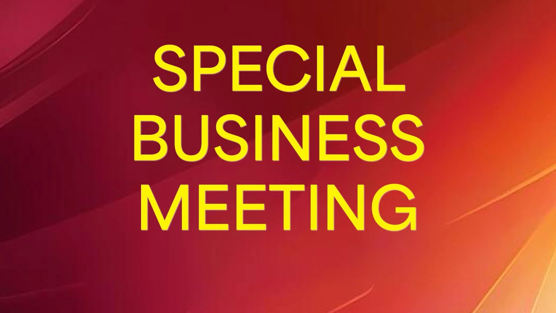Special Business Meeting
