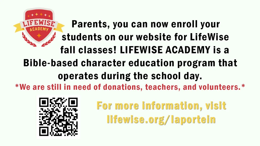 LIFEWISE ACADEMY CLASSES starting in LP schools this fall! — La Porte