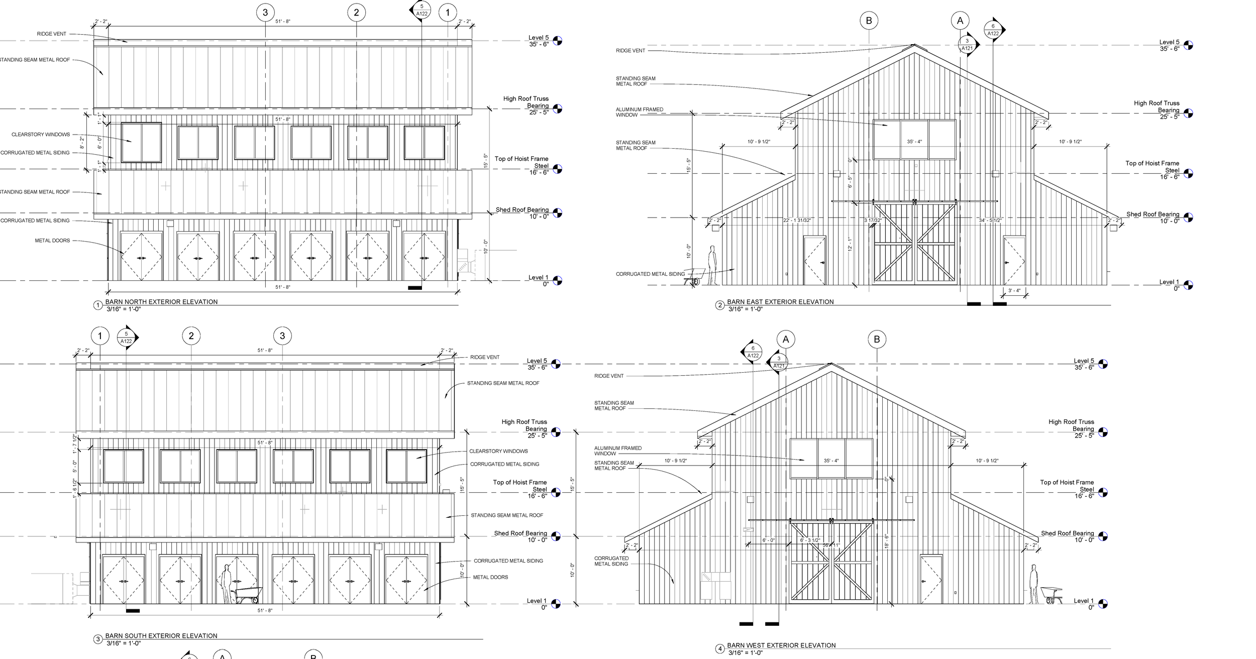 Equipment Repair Barn Elevations