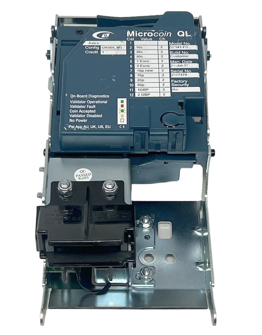 Microcoin QL coin acceptor — INM INTERNATIONAL