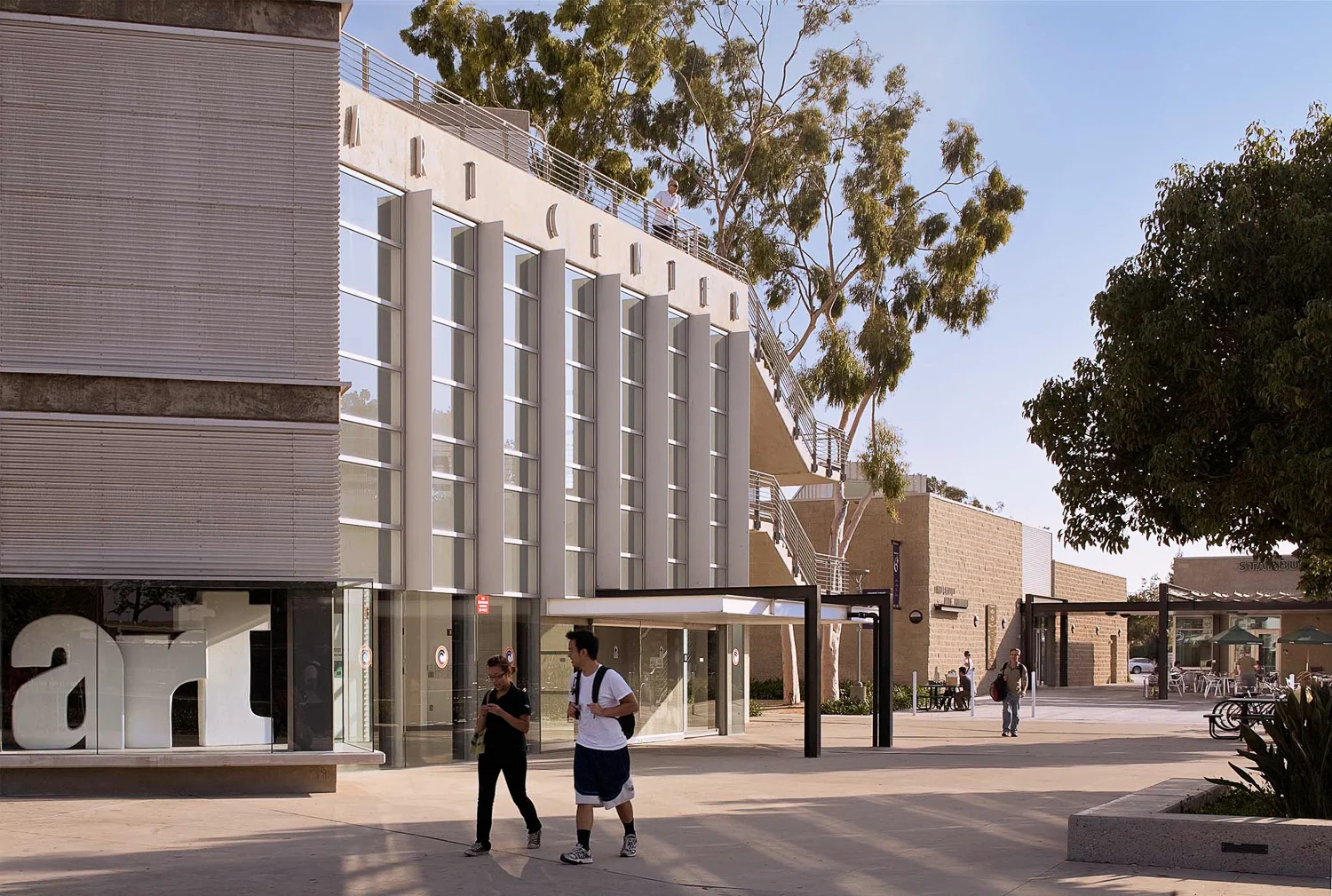 Exterior of Orange Coast College Art Complex. Photographed for Steven Ehrlich Architects.