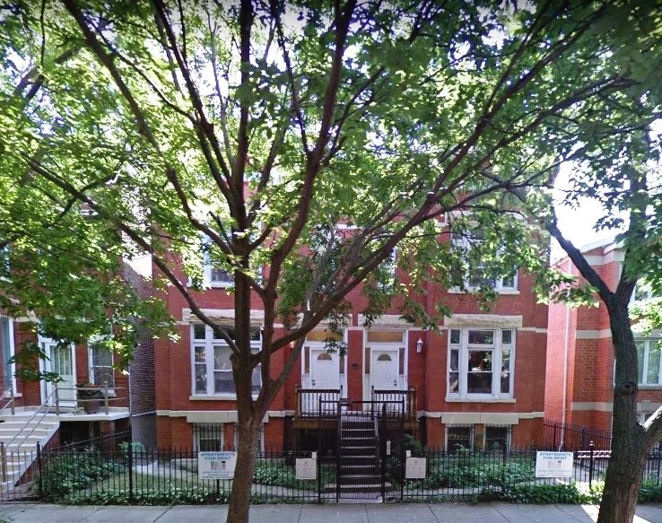 Classic three-flat building 2 blocks from the IL Med. District. Back yard filled with grass; each unit has access to small private back porch. One parking space included with each apartment. Laundry facilities are located in the building.