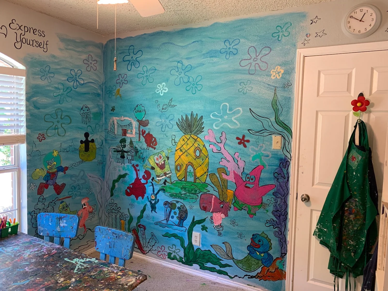 The most recent Mural Wall- a tribute to Spongebob Squarepants