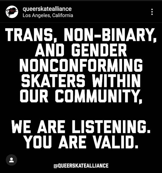 Very important repost from the amazing @queerskatealliance 🤘🏳️&zwj;🌈