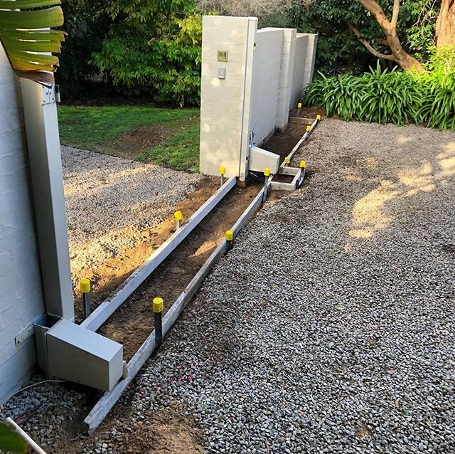 Formed up a sliding gate footing to replace the old swing gates