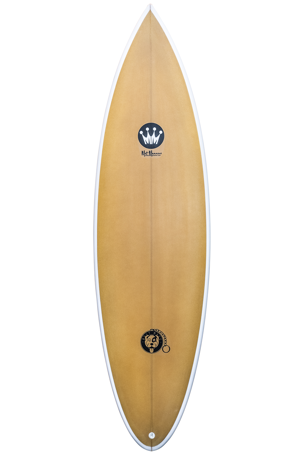   Shape : Best Mate   Length:  6’6”   Width:  19 7/8”   Thickness:  2 3/4”   Volume:  38L   Fins:  Thruster FCS II   Tail Shape:  Pin 