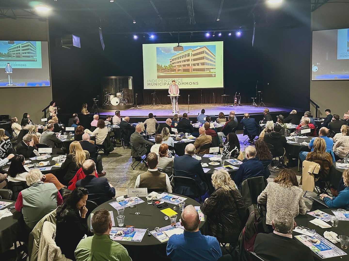 Today The City House hosted the January Independence Chamber of Commerce lunch! Over 155 civic and business leaders gathered to hear the annual State of the City of Independence address from Zach Walker, Independence City Manager.