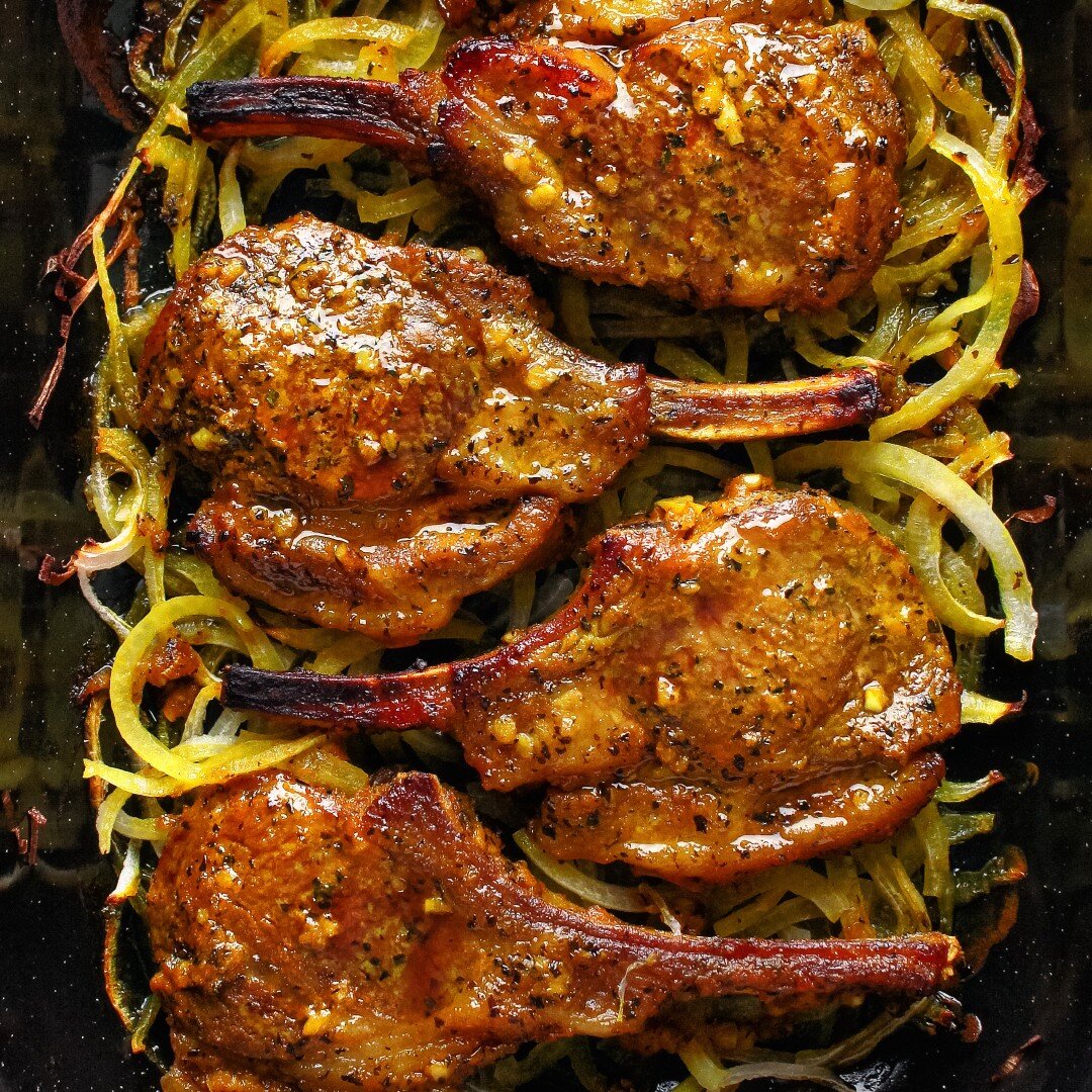 Moroccan marinated lamb cutlets.

The marinade for these is, as Nargisse Benkabbou @mymoroccanfood accurately describes it in Casablanca, &ldquo;a colourful and flavourful adventure&rdquo;. Orange zest, turmeric, garlic, honey and dried mint &ndash; 