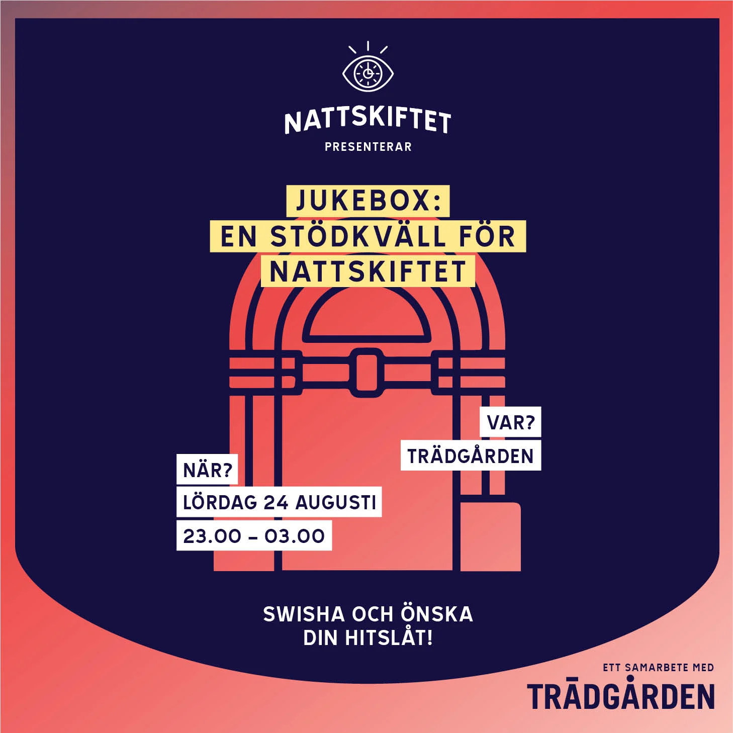 Jukebox: en stödkväll för Nattskiftet