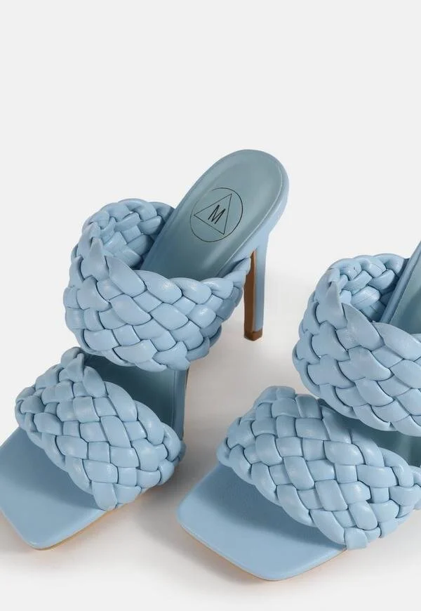 woven double strap mules