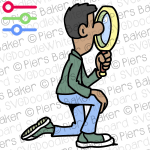 ManMagnifyingGlassSearchInspectLookStudyTestCloserEnlargeKneeling.png
