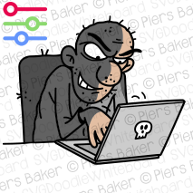 CrookScammerHackerThiefFraudCrimeCriminalSneerSneakyLaptopComputer.png