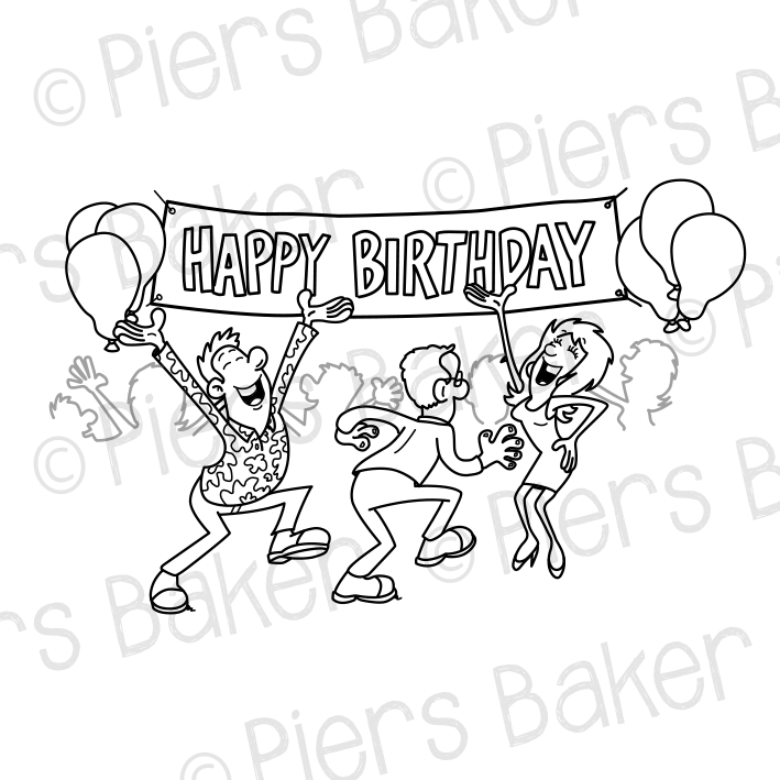 Download Happybirthdaypartydancecelebrationballoonsbanner Svg Doodle Whiteboard Animation Cartoon Image Library