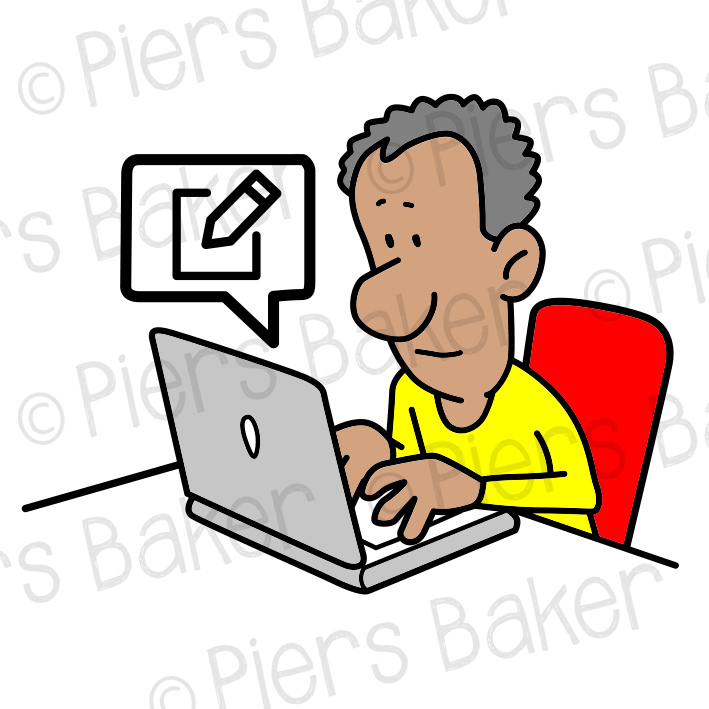 BlackManLaptopEditDocumentIconTypeWork.png