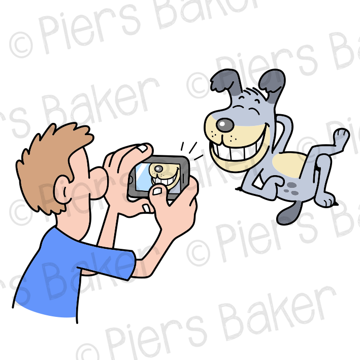 ManPhotoCameraPhoneDogPetPoseImageRecordPoochPet.png