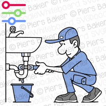 PlumberplumbingFixRepairLeakingTapFaucetSinkWaterToolsInstallationWrenchUBend.png