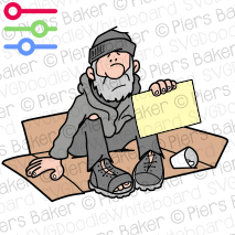 TrampHomelessBumDestituteBeggarCardboardNotePlacardSign.png