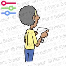 BlackDiversityWomanHoldPaperworkDocumentReportPointBackRearGesture.png