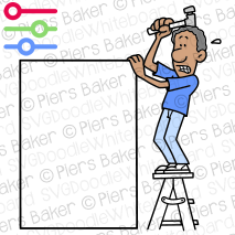 ManHammerLadderPanelPosterSweatWorryWorriedFixRepair.png