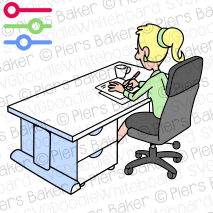 WomanSitDeskWriteWorkplaceWorkstationPaperworkDocumentsRearBackBehindBackground.png