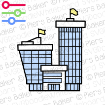 BuildingOfficeCondominiumWorkplaceHQHeadquartersBlueGlassTowerSkyscraperCompanyYellowFlag.png