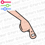 MaleHandArmFingersPointingDownwardsTowardsPressProdPokeMoveDirectionIndicateShow.png